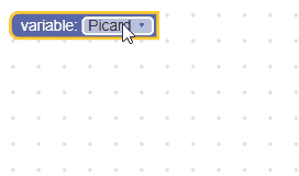 An animated GIF showing the validation function at work. When "Picard" or
"Riker" is chosen from the dropdown, the dropdown is set to that choice. When
"x" is chosen, the dropdown is set to the previous choice, which is
"Riker".